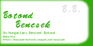 botond bencsek business card